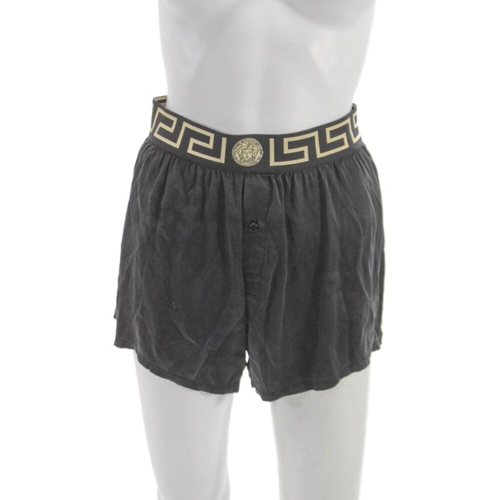 Versace Men Shorts Satin Black Medusa  Size S